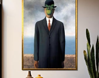 ルネ・マグリット「人の子」1964年、高品質の手描き油絵複製 - Etsy 日本