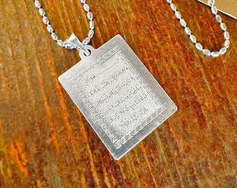 CEVSEN Necklace REAL 925 Silver Ayetel Kürsi Dua Nazar Türkiye GÖKTÜRK Ayyildiz zülfikar V115