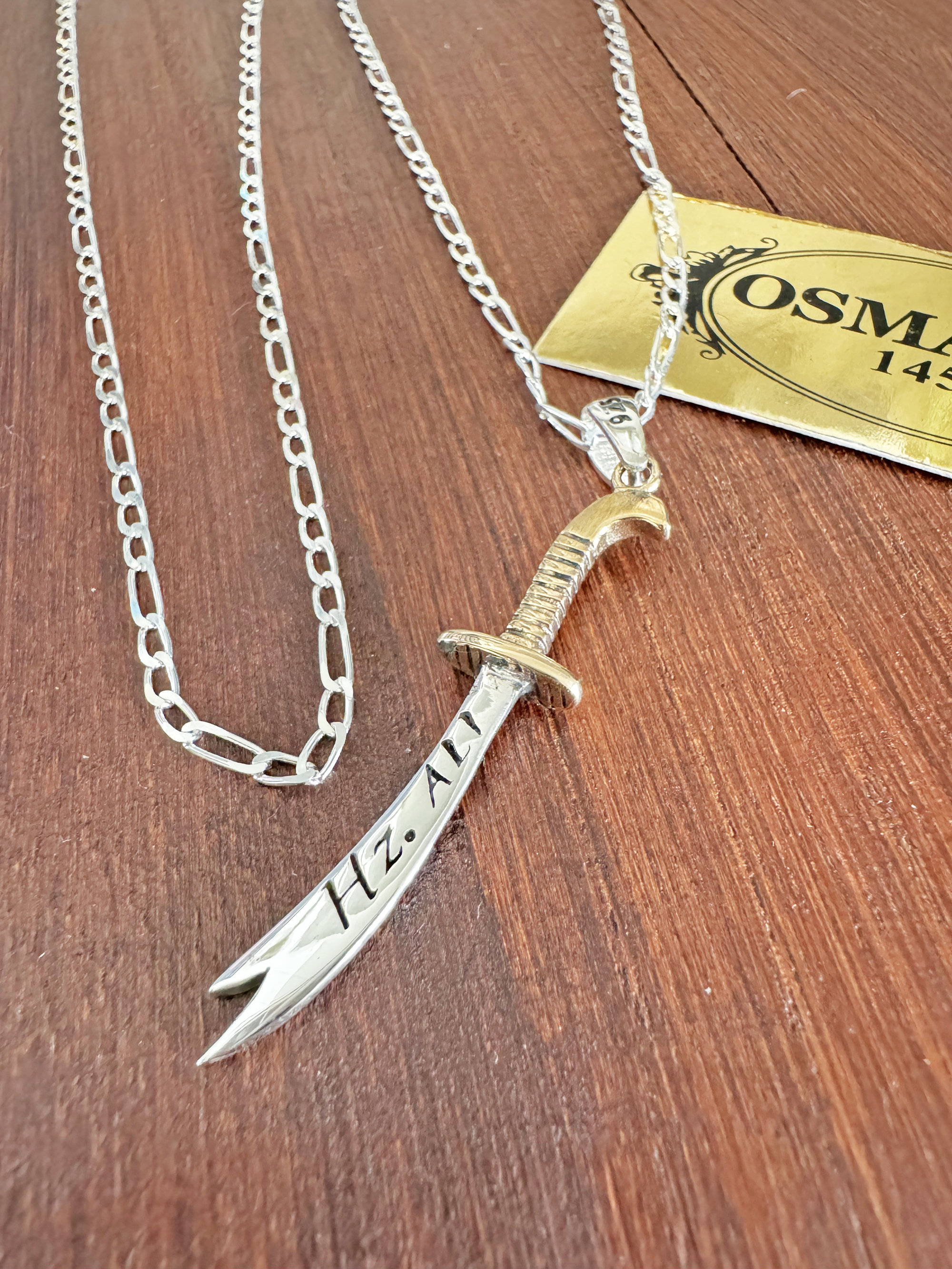 Zülfikar Silver 925 Chain Hz Ali OSMANLI 1453 TÜRKIYE Göktürk