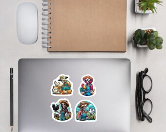 Chicken Skeleton Sticker Sheet, Chicken Lover Sticker Set, Chicken Mom Gift, Farm Sticker Sheet, Funny Chicken Decals