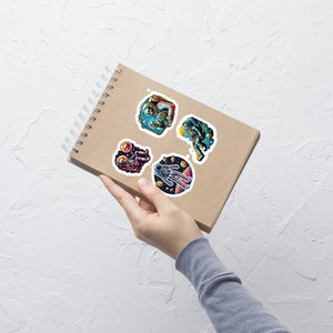 Skelett Astronaut Sticker Set