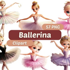 Ballerina Girl Clipart | Ballerina PNG | PNG Bundle | Cute Ballerina Girl PNG | Dancer Girl Clipart | Dancer Girl Graphics