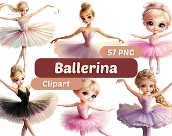 Ballerina Girl Clipart | Ballerina PNG | PNG Bundle | Cute Ballerina Girl PNG | Dancer Girl Clipart | Dancer Girl Graphics