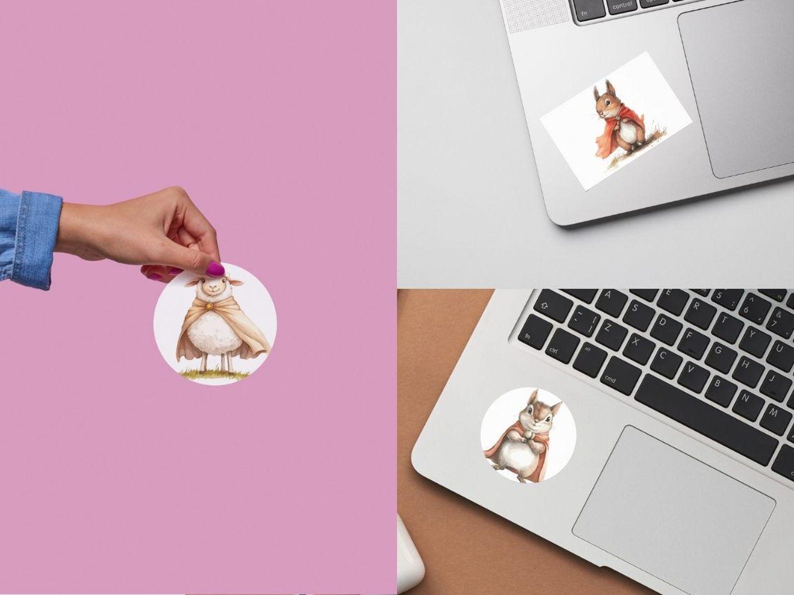 Superhero Animals Watercolor Clipart | Sticker | PNG Bundle | Digital ...