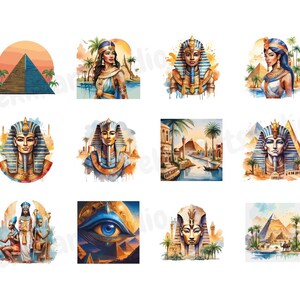 Ancient Egypt Watercolor Clipart | Cleopatra PNG | Digital Download ...