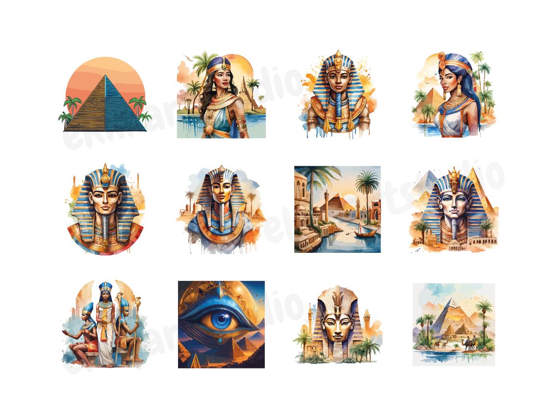 Ancient Egypt Watercolor Clipart | Cleopatra PNG | Digital Download ...