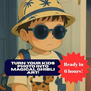 Personalisiertes Studio Ghibli Portrait Poster vom Foto I Personalisierter Anime Kunstdruck I Anime Portrait für Kinder I Cartoon Portraits für Kinder