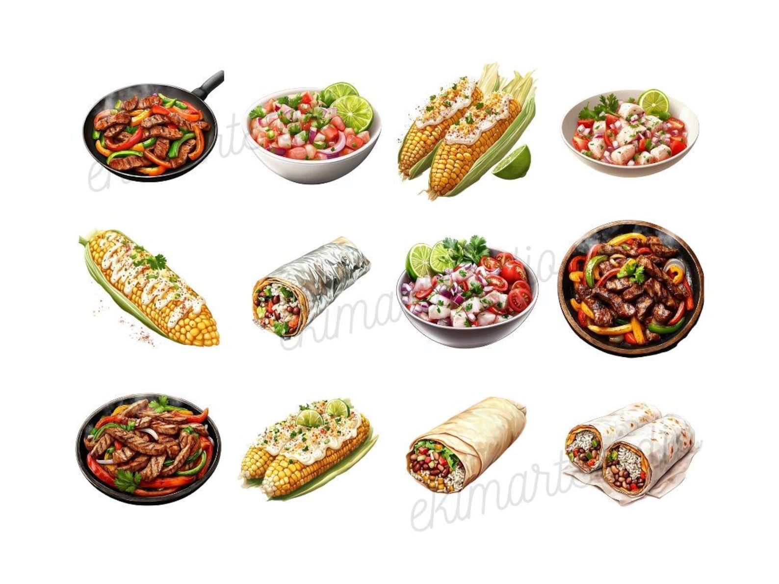 Mexican Food Clipart | PNG Bundle | Champagne | Digital Download ...