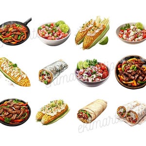 Mexican Food Clipart | PNG Bundle | Champagne | Digital Download ...