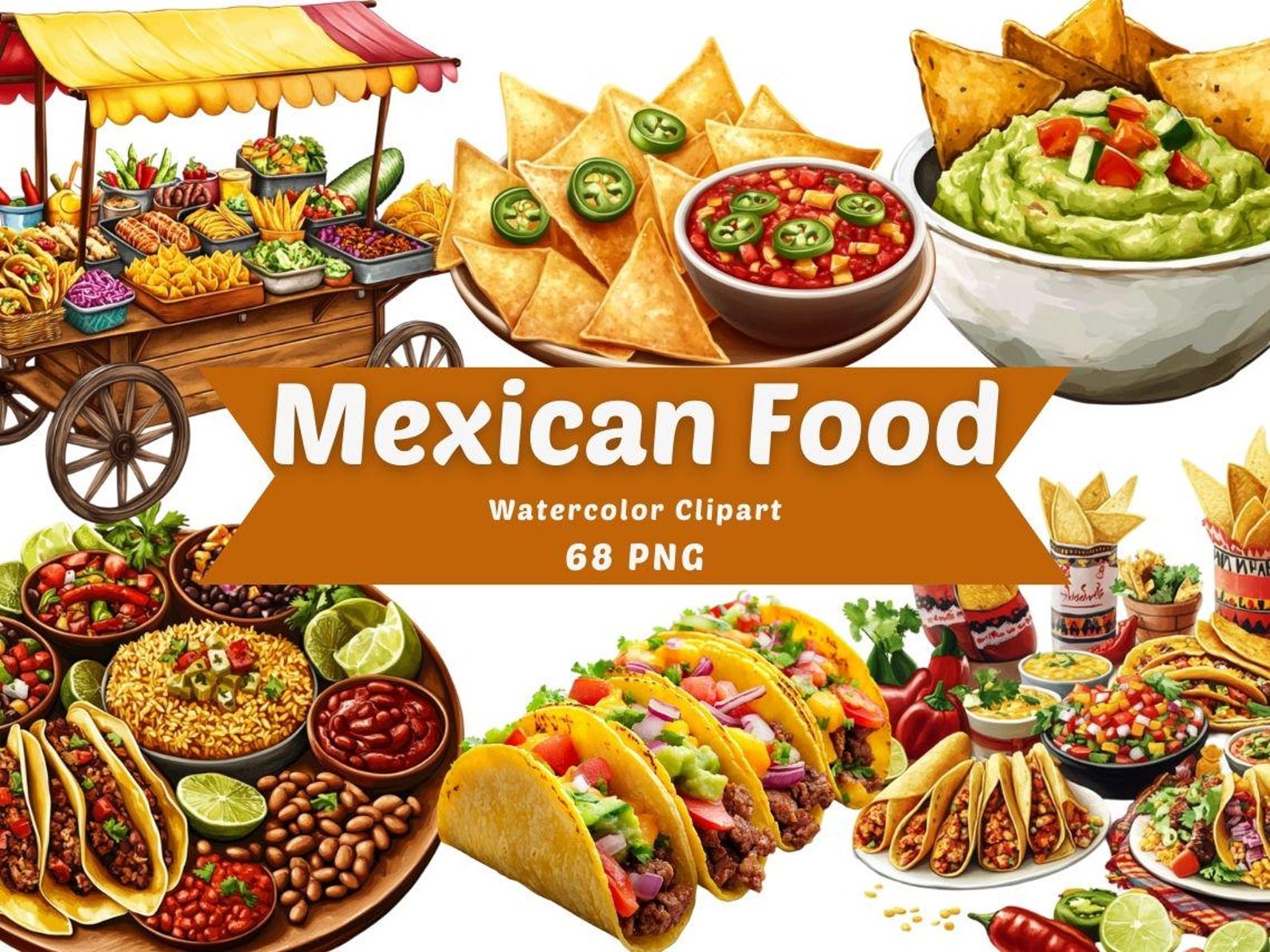 Mexican Food Clipart | PNG Bundle | Champagne | Digital Download ...