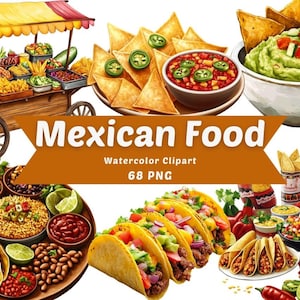 Mexican Food Clipart | PNG Bundle | Champagne |  Digital Download | Watercolor Art | Drink PNG | Celebratory Drink | Wedding Drink
