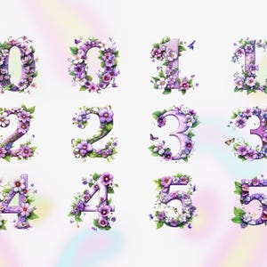 Floral Purple Alphabet Clipart | Floral Alphabet PNG | Alphabet PNG ...
