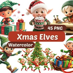 Christmas Elves Realistic Clipart | Elves PNG | PNG Bundle | Xmas Clipart | Christmas Clipart | Santa&#39;s World Graphics