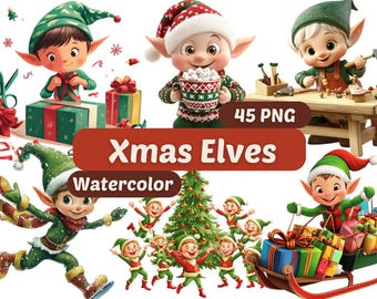 Christmas Elves Realistic Clipart | Elves PNG | PNG Bundle | Xmas Clipart | Christmas Clipart | Santa's World Graphics