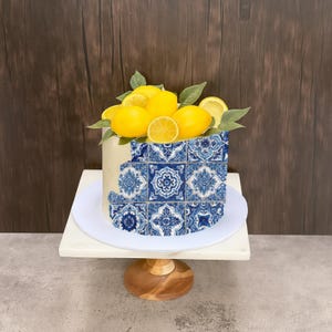 Mediterranean Wedding Cake Printable Design I Mediterranean Tiles I Bridal cake I Paper for Cakes I Cake Icing Template I Paper Template