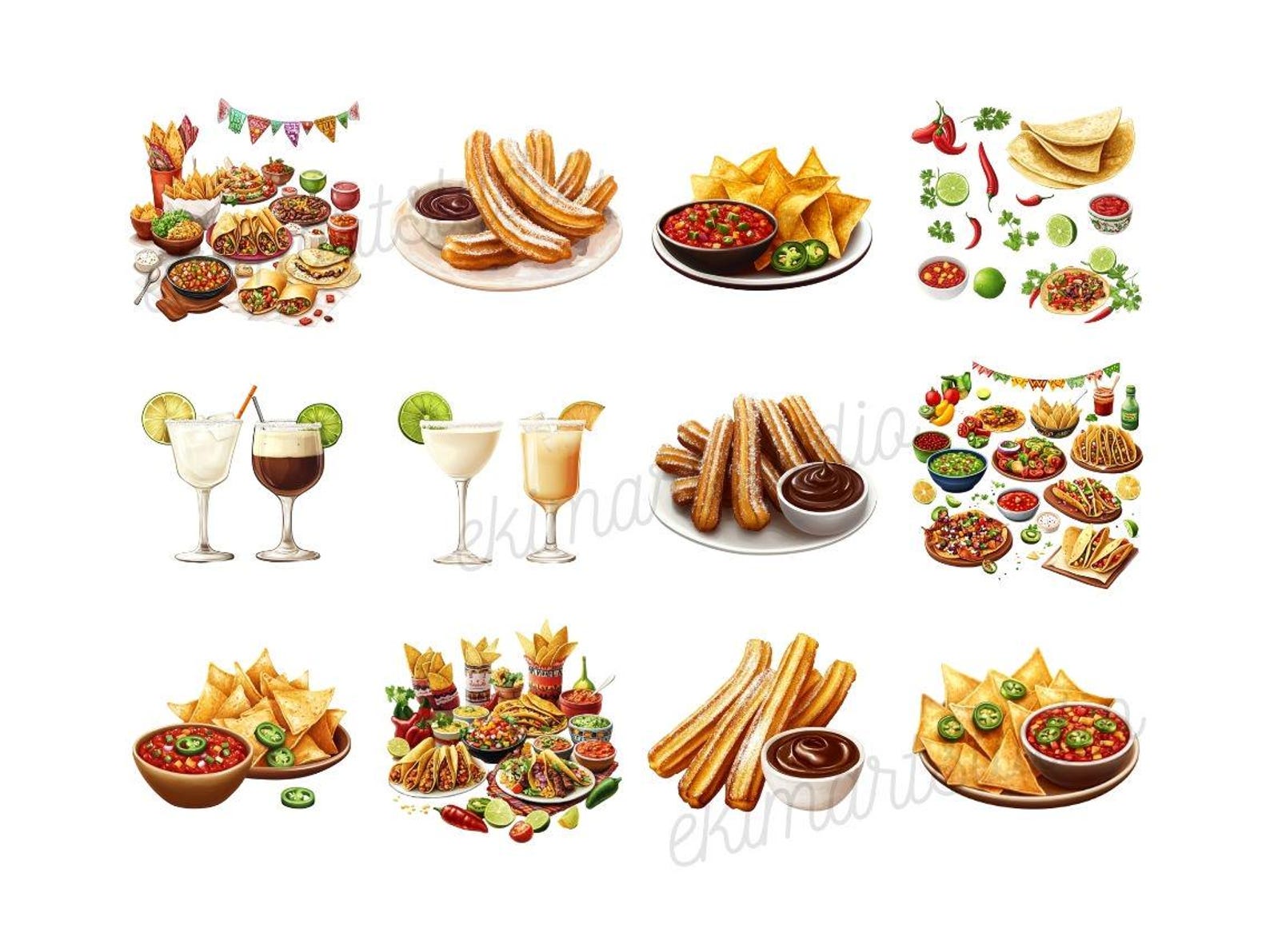 Mexican Food Clipart | PNG Bundle | Champagne | Digital Download ...