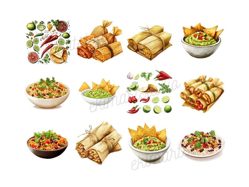 Mexican Food Clipart | PNG Bundle | Champagne | Digital Download ...