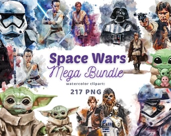 Space Wars Mega Bundle Clipart | Clipart Bundle | Postać Retro Space Wars | PNG Bundle | Cliparty z kreskówek | Grafiki postaci z kreskówek
