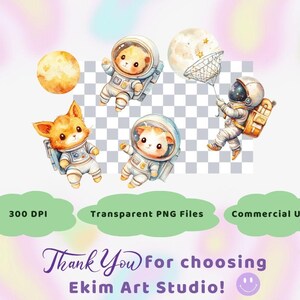 Cute Space Watercolor Clipart | Space PNG | PNG Bundle | Digital ...