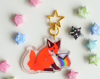 Pride Fox Acrylic Charm | Cute Charm LGBTQ