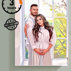 Tolle Geschenkidee anpassbare digitale Karte, digitaler Porträtdruck, Familienporträt-Illustration, gesichtsloses Porträt-kundenspezifisches, personalisiertes Geschenk