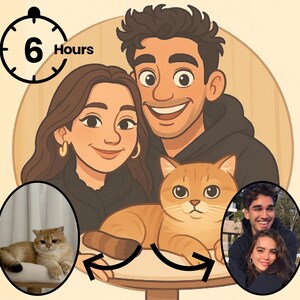 Tolle Geschenkidee anpassbare digitale Karte, digitaler Porträtdruck, Familienporträt-Illustration, gesichtsloses Porträt-kundenspezifisches, personalisiertes Geschenk