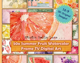 Summer Fruit Watercolor TV Art for Samsung Frame (Digital Download + 12 FREE Images)