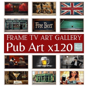 Bilderrahmen TV Irish and British Pub Art für Samsung Gallery Set x120 Stück