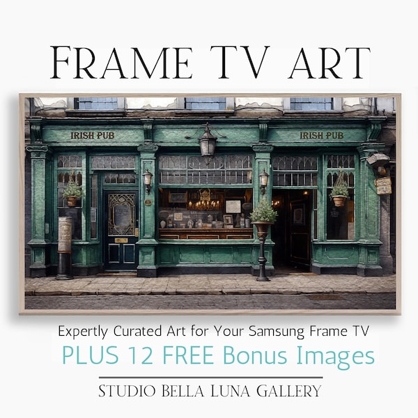 Arte digital de pub irlandés del Día de San Patricio para Samsung Frame TV (descarga digital)