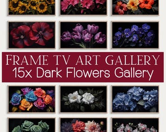 Dramatic Floral Art Set for Frame TV: 15 High-Res Images + 12 FREE