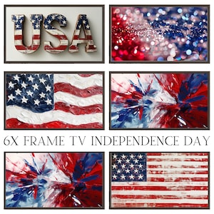 6x Samsung Frame TV Art Patriotic Independence Day | Digital Download 4th of July Samsung TV | Summer TV Art Frame | Frame Collection