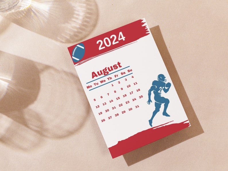 Printable Calendar 2024 Soccer Calendar Digital Calendar Etsy
