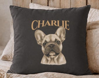 Kissenbezug mit individuellem Haustierfoto • Personalisierter Kissenbezug mit Hundenamen • Erinnerungsgeschenk für Katzenbesitzer • Kissen mit individuellem Porträt als Geschenk für Hundebesitzer