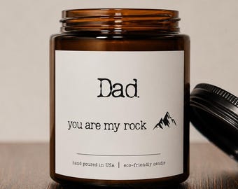 You Are My Rock Dad Kerze, Sentimentales Vatertagsgeschenk für Papa, minimalistisches Geburtstagsgeschenk von Sohn oder Tochter