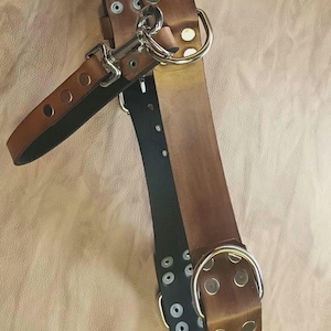 Premium-Ledergürtel zum Gassigehen mit Hunden – Individueller, freihändiger Hochleistungsgürtel für Männer und Frauen – Gassigehen mit mehreren Hunden – 5 verschweißte, unzerbrechliche Haken