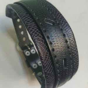 Collare per cani in doppia pelle, collare imbottito cucito a mano, collare Pitbull, collare per cani grande, regalo per cani, collare per cani largo