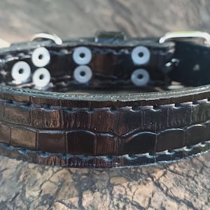 Cowhide Leather Dog Collar with Super Soft Suede Interior Hand Stitched Leather Collar Custom Made Collar Handcrafted Collar