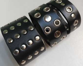 3 Muñequeras Cuero Unisex Hechas a Mano Hecho a medida Mujer y Hombre Colores Múltiples Cuff Handcuff Brazalete Cuero Pulsera Cuero Regalos