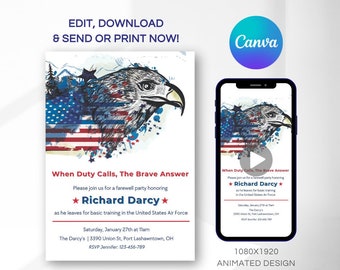Air Force Invitation Going Away Military Invitation Army Retirement Party Invitation Basic Training Invitation Digital Airman Party 328