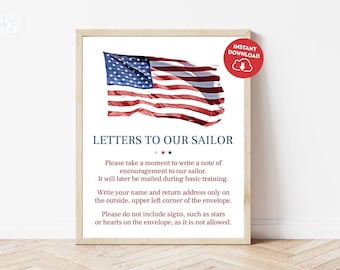 Letters To Our Sailor Sign Letter To Our Soldier Military Party Sign Deployment Party Navy Going Away Party Soldier Appreciation Letters 328