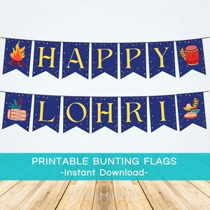 Lohri Bunting Lohri Banner Printable Indian Lohri Decoration Lohri Party Happy Lohri Sign Lohri Decor Indian Harvest Instant Download L01