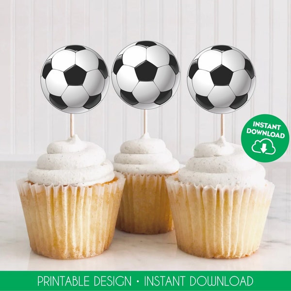 Soccer Cupcake Toppers Printable Soccer Birthday Toppers English Football Toppers Ball Topper Soccer Party Birthday Soccer Stickers 221