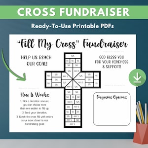 Fill My Cross Church Fundraiser Form for Church Camp Sunday School Fundraiser Mission Trip Fundraiser Communion Fundraiser Donation Fund