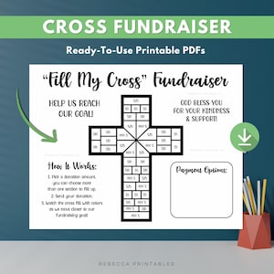 Fill My Cross Church Fundraiser Form for Church Camp Sunday School Fundraiser Mission Trip Fundraiser Communion Fundraiser Donation Fund