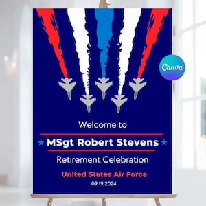 Air Force Retirement Welcome Sign Printable Military Retirement Sign Veterans Welcome Sign Template Army Retirement Party Decor Airman 328