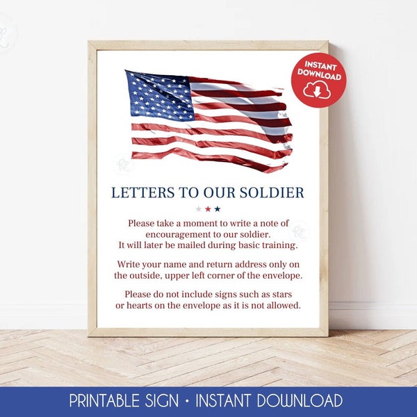 Letters To Our Soldier Sign Military Party Sign Deployment Party Army Going Away Party Soldier Appreciation Letters Of Encouragement 328