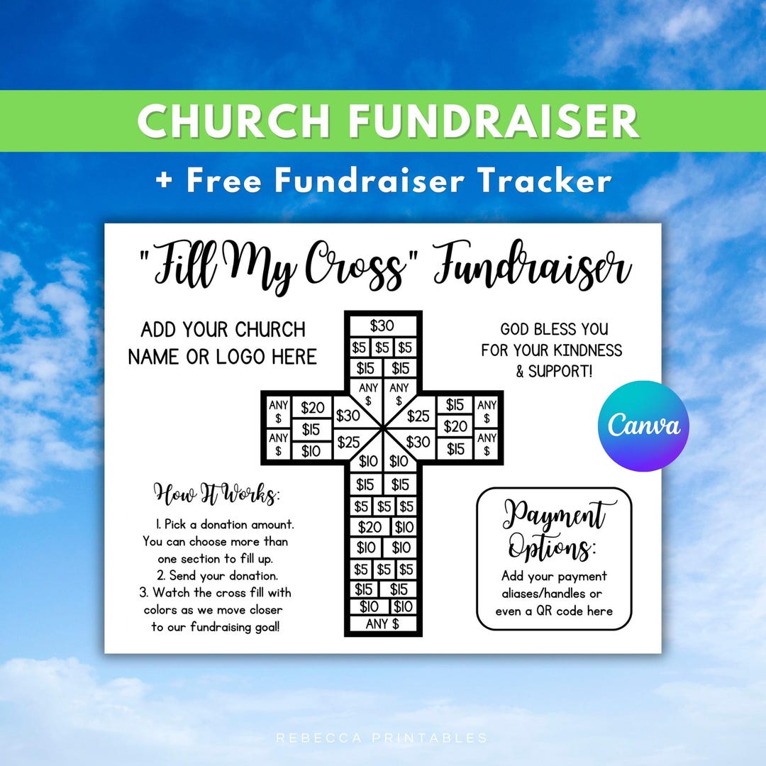 Fill My Cross Church Fundraiser Form for Church Camp Sunday School ...