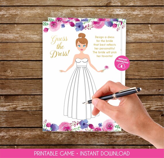 Draw the Dress Game Printable Guess the Dress Say Yes to the Dress Game  Printable Wedding Dress Game Wedding Shopping Bridal Shower Game 313 - Etsy