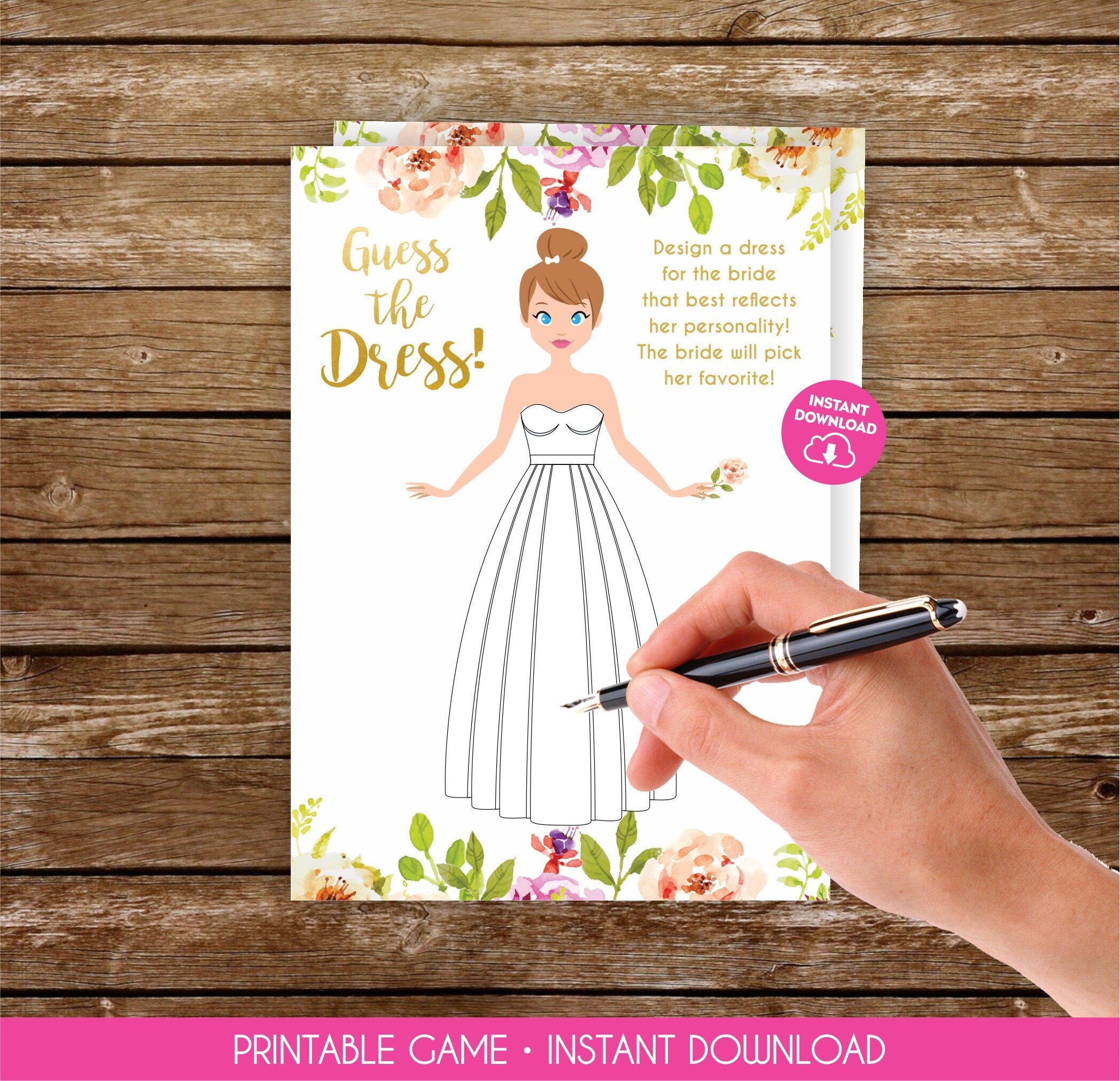 Guess the Dress Game Printable Draw the Dress Say Yes to the Dress Game ...