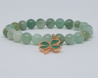 Aventurine Bracelet-Aventurine Beaded Bracelet - Nature's Luck - Gift for Him/Her - Handcrafted Stone Bracelet-Unisex Jewelry